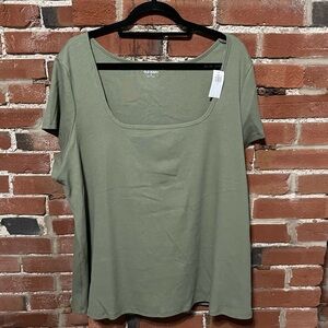 Old Navy Blouse - Olive Green Short Sleeve NWT